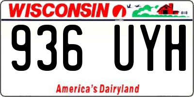 WI license plate 936UYH