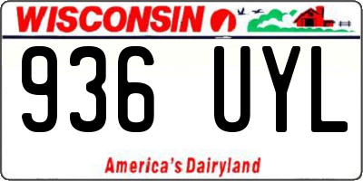 WI license plate 936UYL