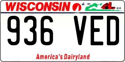 WI license plate 936VED