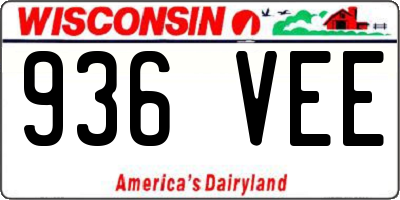 WI license plate 936VEE