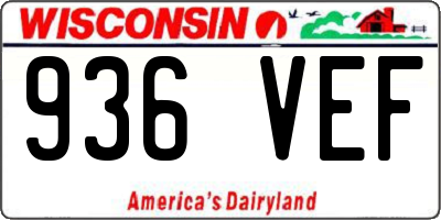 WI license plate 936VEF