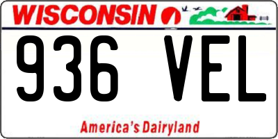 WI license plate 936VEL