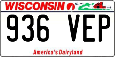 WI license plate 936VEP