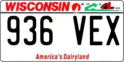 WI license plate 936VEX
