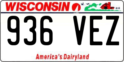 WI license plate 936VEZ