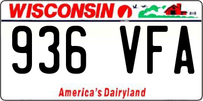 WI license plate 936VFA