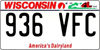WI license plate 936VFC