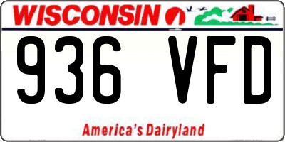 WI license plate 936VFD