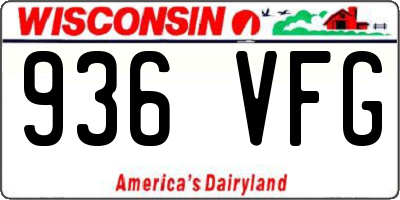 WI license plate 936VFG