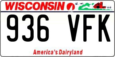 WI license plate 936VFK