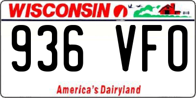 WI license plate 936VFO