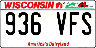 WI license plate 936VFS