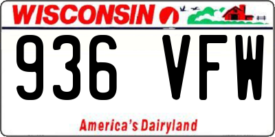 WI license plate 936VFW