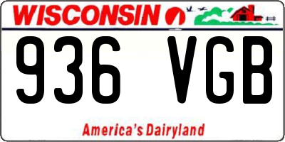 WI license plate 936VGB