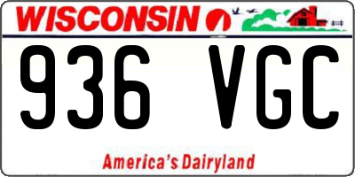 WI license plate 936VGC