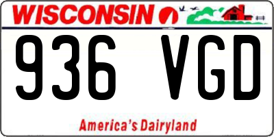 WI license plate 936VGD