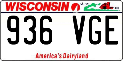 WI license plate 936VGE
