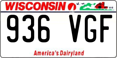 WI license plate 936VGF