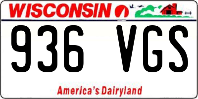 WI license plate 936VGS
