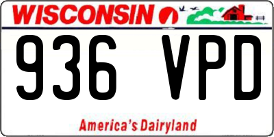WI license plate 936VPD