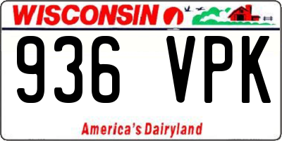 WI license plate 936VPK
