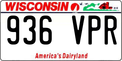WI license plate 936VPR