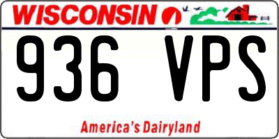 WI license plate 936VPS