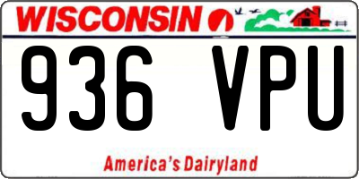 WI license plate 936VPU