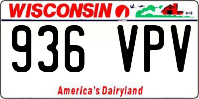 WI license plate 936VPV
