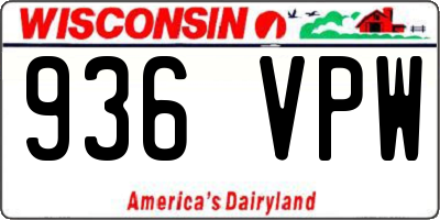 WI license plate 936VPW