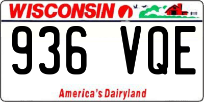 WI license plate 936VQE