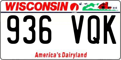 WI license plate 936VQK