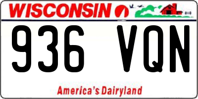 WI license plate 936VQN