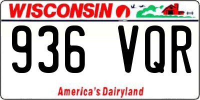 WI license plate 936VQR