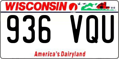 WI license plate 936VQU