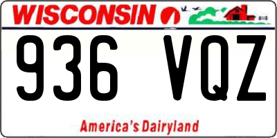 WI license plate 936VQZ