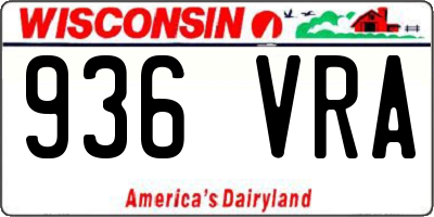 WI license plate 936VRA