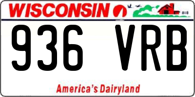 WI license plate 936VRB
