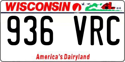WI license plate 936VRC