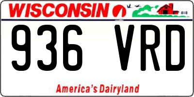 WI license plate 936VRD
