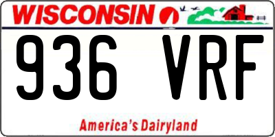 WI license plate 936VRF