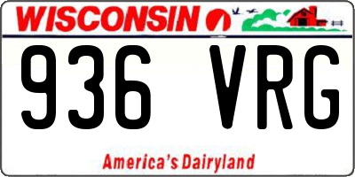 WI license plate 936VRG