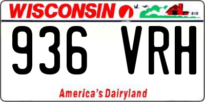 WI license plate 936VRH