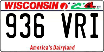 WI license plate 936VRI
