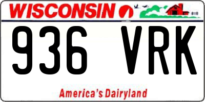 WI license plate 936VRK