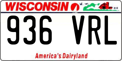 WI license plate 936VRL