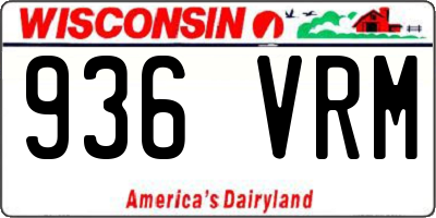 WI license plate 936VRM