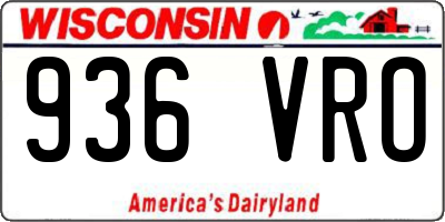 WI license plate 936VRO