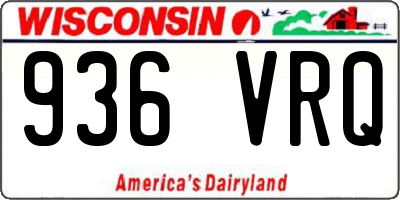 WI license plate 936VRQ