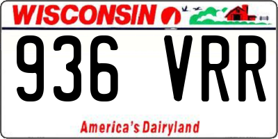 WI license plate 936VRR